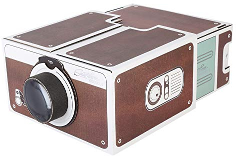 ASHATA DIY Cardboard Smartphone Projector, Second-generation Mini DIY Home Portable Smart Mobile Phone Projector Home Cinema,Home Theater Phone Screen Magnifier Providing 8x Image Magnification