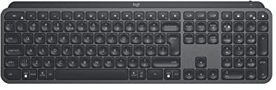 Logitech MX Keys Advanced for Business - Tastiera wireless illuminata, ricevitore USB Logi Bolt, Bluetooth, tasti retroilluminati, ricaricabile, Windows/Mac/Linux, layout QWERTY Italiano - Grafite