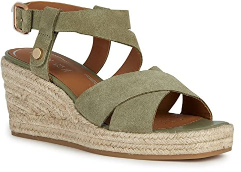 Geox D Panarea, Sandali espadrillas Donna, Verde (Pistachio), 38 EU