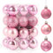 Weihnachtskugeln Rosa 4cm, 24 Stücke Christbaumkugeln Kunststoff Weihnachtsdeko Kugeln Klein,Weihnachtsbaumschmuck Set,Weihnachtsbaum Deko & Christbaumschmuck Weihnachtsbaumkugeln
