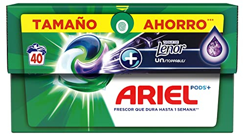 ARIEL PODS Todo en 1 Detergente Lavadora Liquido en Cápsulas/Pastillas, 40 Lavados, Jabon con un Toque de Lenor, Extra de Frescor, Limpieza Profunda