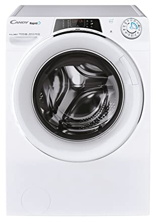 Candy RapidÓ ROW4966DWMCT1-S, Lavadora Secadora, 9KG + 6KG, 1400RPM, Smart Ring, Motor Inverter, 16 Ciclos, 9 Rápidos, Función Vapor, Wifi, Quick&Clean, Inicio Diferido 24H, Detector KG, Blanco