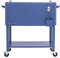 Permasteel 80 Qt Outdoor Terrassenkühler mit abnehmbarem Becken, außen Getränkekühlwagen Rollkühler mit Rollen und Griffen, Azurblau