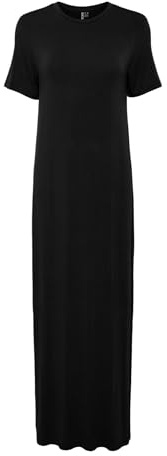 Pieces Pcsofia Maxi T-Shirt Dress Noos BC Robe Maxi pour Femme, Noir, L