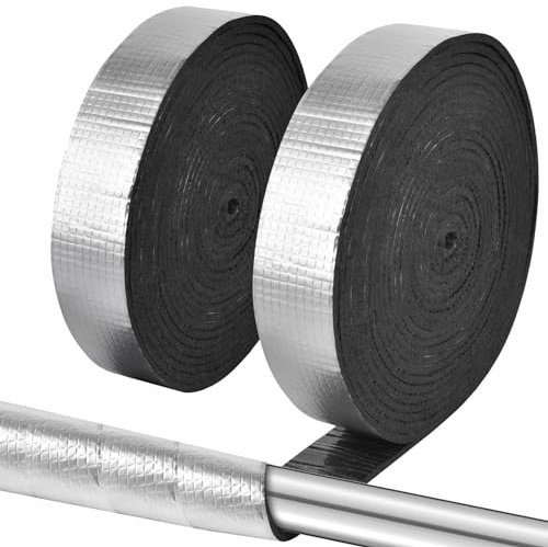 Pipe Wrap Insulation - 33 ft Outdoor Pipe Foam Insulation Tape Self Adhesive for Winter Freeze Protection Insulation Wrap - Aluminum Foil Finish-2 x 33FT