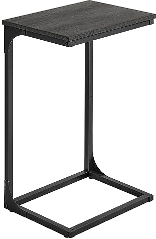VASAGLE C-Shaped Side Table, Bedside Table, Sofa Side Table, with Metal Frame, Industrial, for Living Room, Bedroom, Misty Grey and Ink Black LET353B68