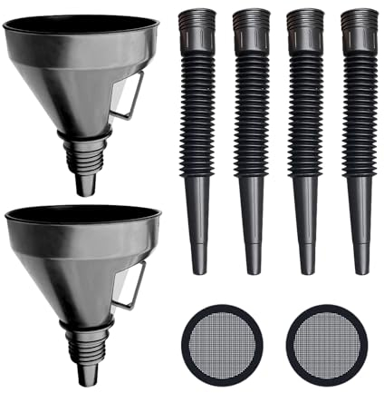 Ensemble d'entonnoirs 2 pièces et 4 entonnoirs télescopiques avec filtre 2 pièces, entonnoirs à huile, entonnoirs de voiture, outils de vidange d'huile.