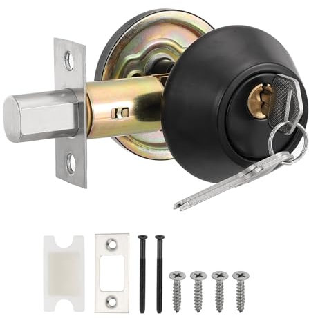 PATIKIL Keyed Alike Single Cylinder Deadbolts, Keyed Entry Door Knob Anti-Theft Exterior Door Hardware for Front Door and Entrance Door, Matte Black
