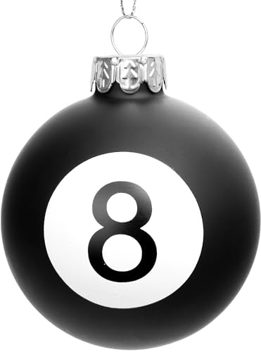 SIKORA 8-Ball besondere Weihnachtskugel Glas Christbaumschmuck Deko Figur Weihnachten Anhänger Ornament - Trend Line - BS582