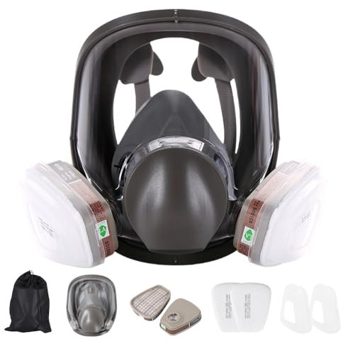 exmygboy Full Face Respirator Mask Reusable - 6800 full with Double Filtration for Paint, Against Dust,Chemicals, Formaldehyde, Polishing,Staining,Car Spraying,Sanding &Cutting