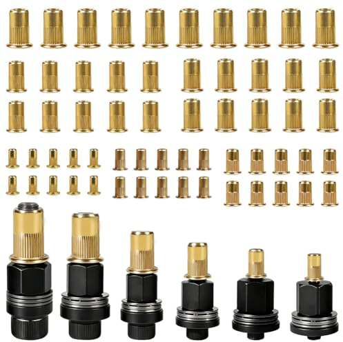 Set di 6 pinze per rivetti M3, M4, M5, M6, M8, M10, con 60 dadi, dadi, pinze rivettatrici, per rivettatrice manuale