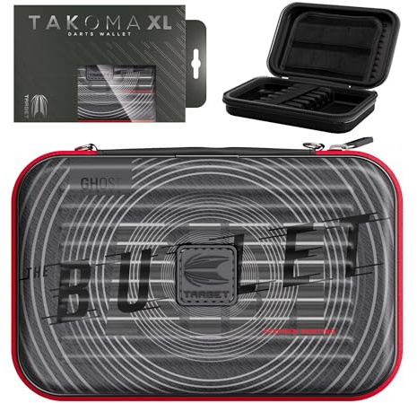 Target Darts Stephen Bunting Ghost Series XL Takoma Wallet, Regular – Darts Case, Black/White Storage Cases, “The Bullet” Zipper Dart Holder, Professional Accessories – Holds 6 Fully Assembled Darts