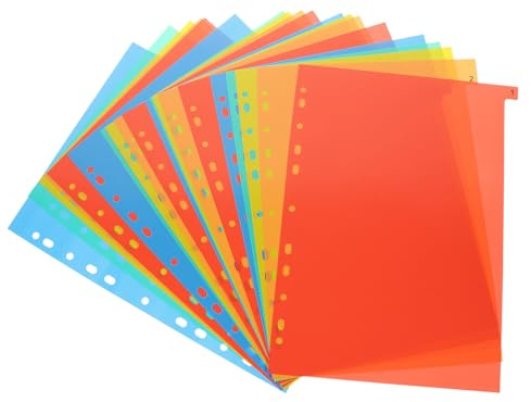 VICASKY 20 Feuilles de Séparateurs en Plastique Orange A4 Onglets pour Classeur, Organiseur de Documents Scolaire et Bureau, Intercalaires Résistants en Pp