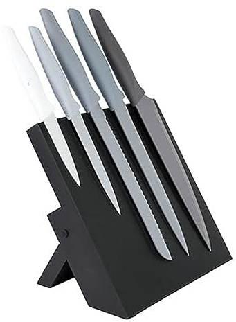 axentia Bloque magnético para Cuchillos, Negro, Blanco y Gris, 6 Piezas