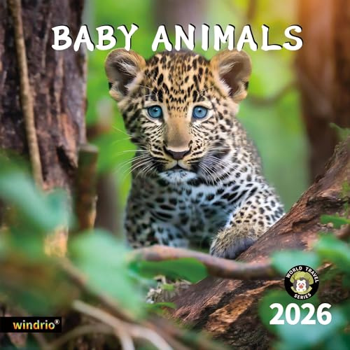 2026 Wall Calendar,Calendar 2026, November 2025 - December 2026, Wall Calendar Baby Animals, 12 x 24 Opened,Full Page Months Thick & Sturdy Paper for Calendar Organizing & Planning