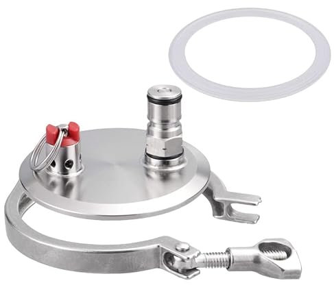 3TC End Cap with Ball Lock Post and PRV 45 PSI Dry Hopper Accessories,BALL LOCK TAPPING HEAD TO 3INCH TRI-CLOVER Homebrew Conical Fermenter Accessories (Gas POST)