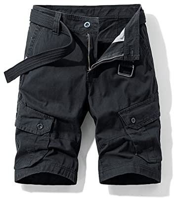 Btmpmcs Pantalones Cortos Cargo para Hombre Pantalón Corto de Trabajo Multibolsillos Verano Algodón Bermuda Casual al Aire Libre Combate Shorts Vintage Deportes Escalada Shorts Sin Cinturón