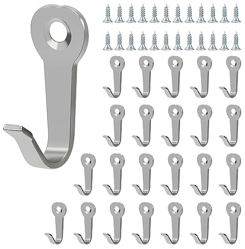 Ganci Appendiabiti da Parete, 24 Pezzi Ganci da Muro Per Cappotto in Metallo, Ganci Appendi Singolo Vintage con Viti, per Appendere Giacche, Vestiti, Vestaglia, Asciugamano, Cappello (Argento)