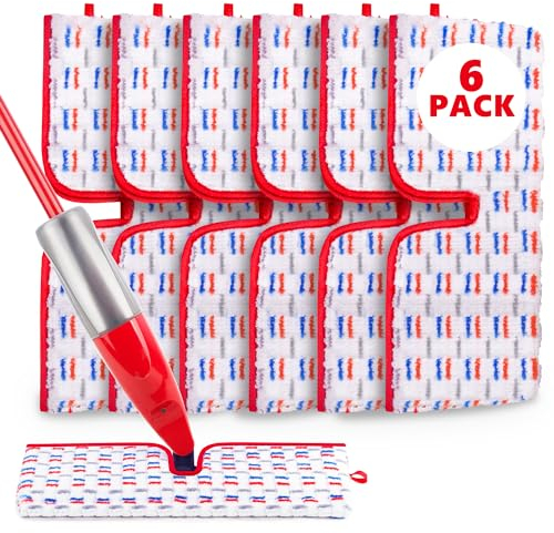 6 Stück Mikrofaser Mopp Pads Kompatibel mit Vileda 1-2 Spraymax Sprühwischer, Wiederverwendbare Wischmopp-Nachfüllpads, Ersatz-Moppköpfe, dicke Mikrofaser-Pads für alle Bodenarten geeignet