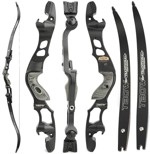 ILF Recurve Bogen für Erwachsene Jugend Jagd 30-60Lbs 62 Takedown Recurvebogen Rechtshänder Recurvebogen Gordon Bogen Gliedmaßen CNC-Bearbeitung (Schwarz, 35LBS)