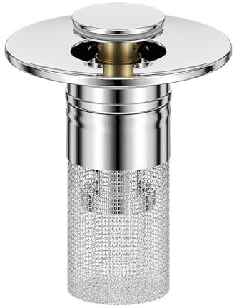 Tappo di scarico per lavandino da 28 – 32 mm, tappo di scarico per lavandino con filtro per capelli, filtro di scarico pop up, per doccia a scarico rapido, per lavabo