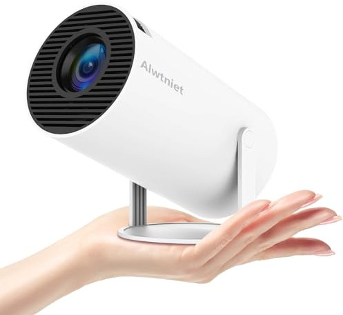 Mini Proyector portátil, WiFi6 BT 5.0 Android 11.0, proyector de video compatible con 4K 1080P, proyector de películas con corrección trapezoidal horizontal y rotación de 180° compatible con teléfonos