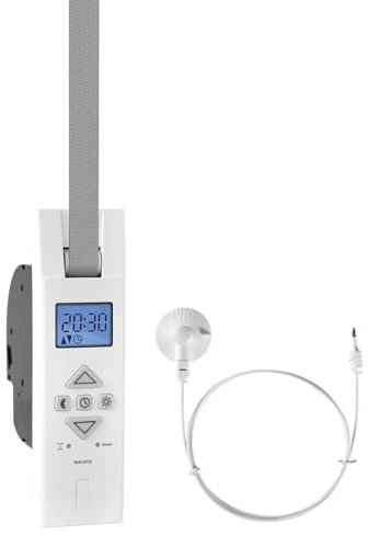 ATTAS MATOFIX PRO + Sonnensensor Elektrischer Gurtwickler bis 45 kg23mm Gurtband, Unterputz, universal Rollladenantrieb mit Display, einstellbare Fahrzeiten (1)