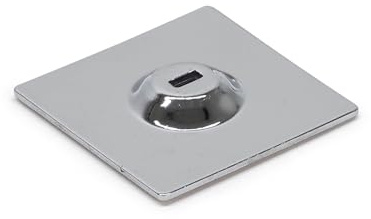 Waytex Selbstklebende Ankerplatte mit Standard-Sicherheits-Slot für Kabelschloss für Laptop, PC, Smartphone, Tablet, quadratische Platte, 5 x 5 cm, verchromt