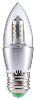 Lanshui LED Bulb, Pack of 20, LED Candle Light Bulb AC85-265V 4W E27/E14/E12 Golden/Silver Lamps Crystal Chandelier Lamp Light Source(Warm White,Silver-A E27)