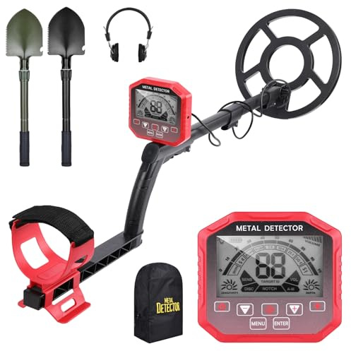 Metal Detector for Adults & Kids: Waterproof Gold Detector with Pinpoint & Terrain Modes, 6 Modes, IP68 Search Coil, Higher Accuracy, Lightweight & Easy to Use (Black)