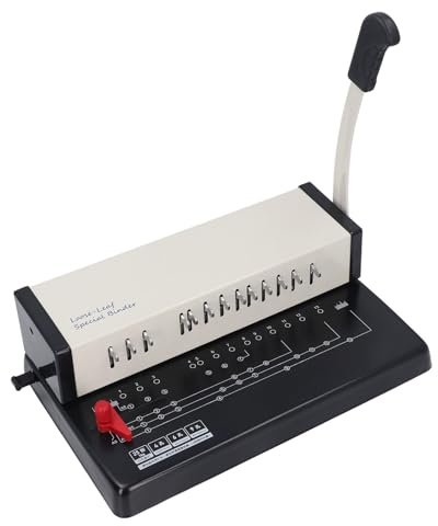 GEERYZHE Binding Machine, A4 13 Round Holes Manual Comb Machine 0.22in Round Hole Shape Coil Binding Machine Binding Machine Spiral Coil with Humanized Handle for Booklet