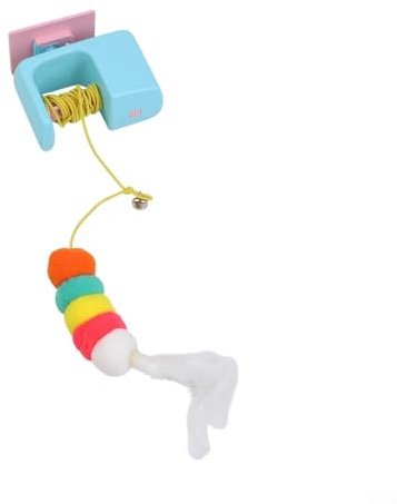 Jouet électrique pour chat suspendu au plafond avec batterie rechargeable et évitement intelligent des obstacles pour un jeu continu (bleu)