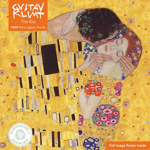 Adult Jigsaw Puzzle Gustav Klimt: The Kiss: 1000-pieces. Ethical, Sustainable, Earth-friendly