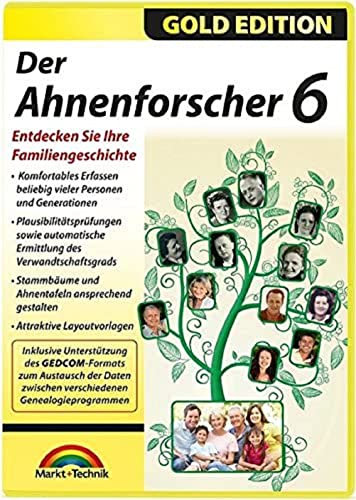 Der Ahnenforscher 6: Entdecken Sie Ihre Familiengeschichte. Komfortables Erfassen beliebig vieler Personen und Generationen. Plausibilitätsprüfungen ... Inkl. Unterstützung des GEDCOM...