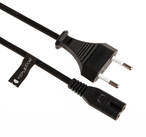 Strömkabel Figur 8 C7 av Keple Universal elkabel Kompatibel med Sony PS1 / PS2 / PS2 Slim / PS3 / PS4 / PS5 2-polig Figur-8 Nätkabel Europeisk kontakt (3 m) TV