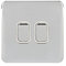 Schneider Electric Lisse Screwless Deco - Double 2 Way Light Switch, 10AX, GGBL1022WPC, Polished Chrome with White Insert