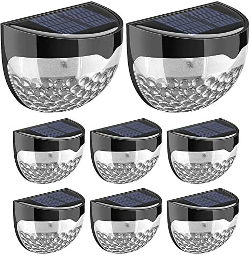 GloBrite - Solar Lights Outdoor Garden - Pack of 8 Outdoor Lights - Waterproof Night Light for Pathway, Patio, Deck, Fence - Solar Security Light with Dusk to Dawn Sensor - Outdoor Lighting