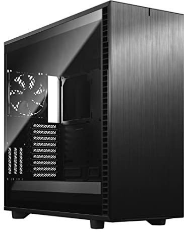 Fractal Design Define 7 XL Black TG Dark Modulares Silent E-ATX Full Tower PC-Gehäuse aus Aluminium/Stahl mit seitlichem Fenster aus dunkel getöntem Tempered Glass, schwarz