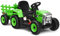 COSTWAY Ride on Tractor and Trailer, 12V Battery Powered Electric Kids Toy Car with Remote Control, LED Lights, USB & Bluetooth Music, Four Wheels Ride on Toys for Children Ages 3+(Green)