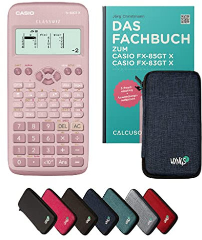 Casio fx-83GT X Incl. Funda Protectora Azul y Libro especializado (64 páginas, DIN A5) – Calculadora científica – Smart Set (Alemán)