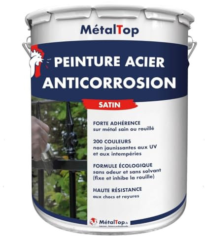 Metaltop - Peinture Acier Antico - Ivoire - Ton pierre - RAL 1015 - Pot 1 L