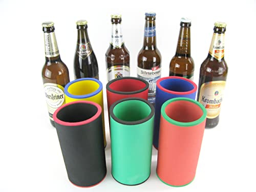 Set di 6 refrigeratori per bottiglie da 0,5 l, mix colorato), refrigeratore per bevande, refrigeratore per birra, refrigeratore per bottiglie di birra standard da 0,5 l, in neoprene spesso 5 – 6 mm