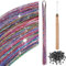 200 Haar Lametta mit Werkzeug Lametta Haarverlängerung Glitzer Haarteil zum Flechten Haarsträhne Kit für Frauen Mädchen Kinder Cosplay Party Zubehör (Bunt)