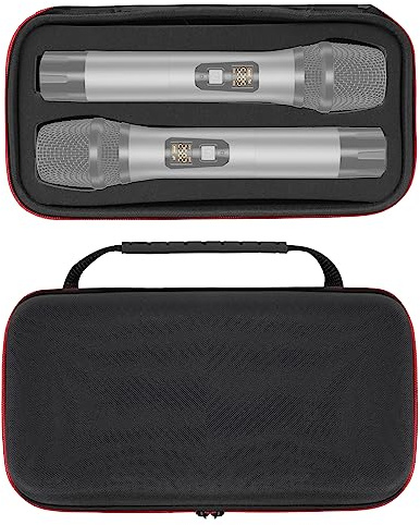 GEEKRIA for Creators Étui Double pour Microphones Compatible avec Bietrun SY-WXM-2, WXM02, WXM19, WXM31, Shure BLX2/PG58, étui de Transport Rigide, Sac de Protection de Voyage avec Rangement pour