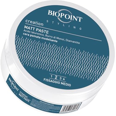 Biopoint Styling - Matt Paste, Cera Opaca Capelli Modellante a Fissaggio Medio, Azione Idratante e Rinforzante, 100 ml