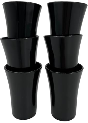 Chabrias Ltd Black Pack of 6, 50ml Plastic Reusable Shot Glasses in Multiple Colors UK Made Ideal for Parties and Events (Black)