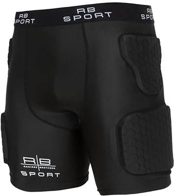 RAMIREZ BROTHERS - Padded Protective and Heater Shorts for Football, Basketball, Rugby and Handball, 3D Protection for Hips, Butt and Coccyx (L)