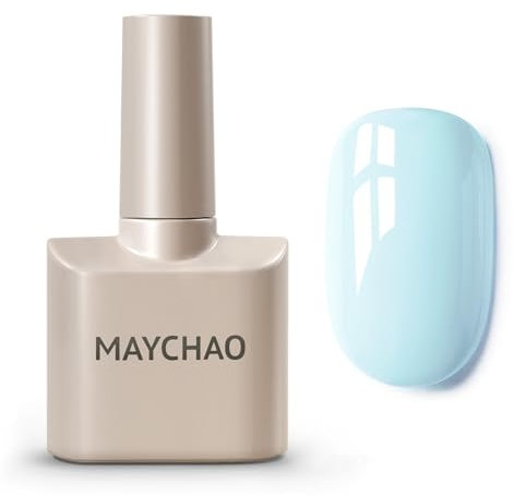 MAYCHAO 15ML Gel Nail Polish, Light Sky Blue Gel Nail Polish, Soak Off UV LED Nail Varnish Nail Art Starter Manicure Salon DIY at Home, 0.5 OZ