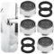 4 Stk Wassersparend Strahlregler M24 Wasserfluss 5l/min, Perlatoren Wassersparer für Wasserhahn, Wasserhähne Aufsatze Sieb, Edelstahl & ABS, Kalkfilter Wasserhahn Filter Aufsatz Strahlregler