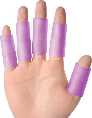 Mcvcoyh 20 Pieces Finger Protectors, Clear Finger Cots, Gel Finger Sleeves to Protect Fingertips, Hand Eczema